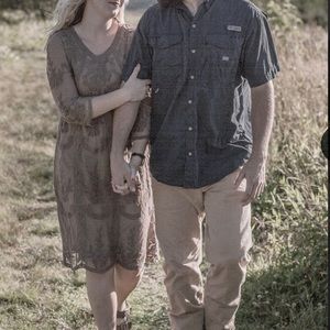 Taupe/brown colored lace dress
